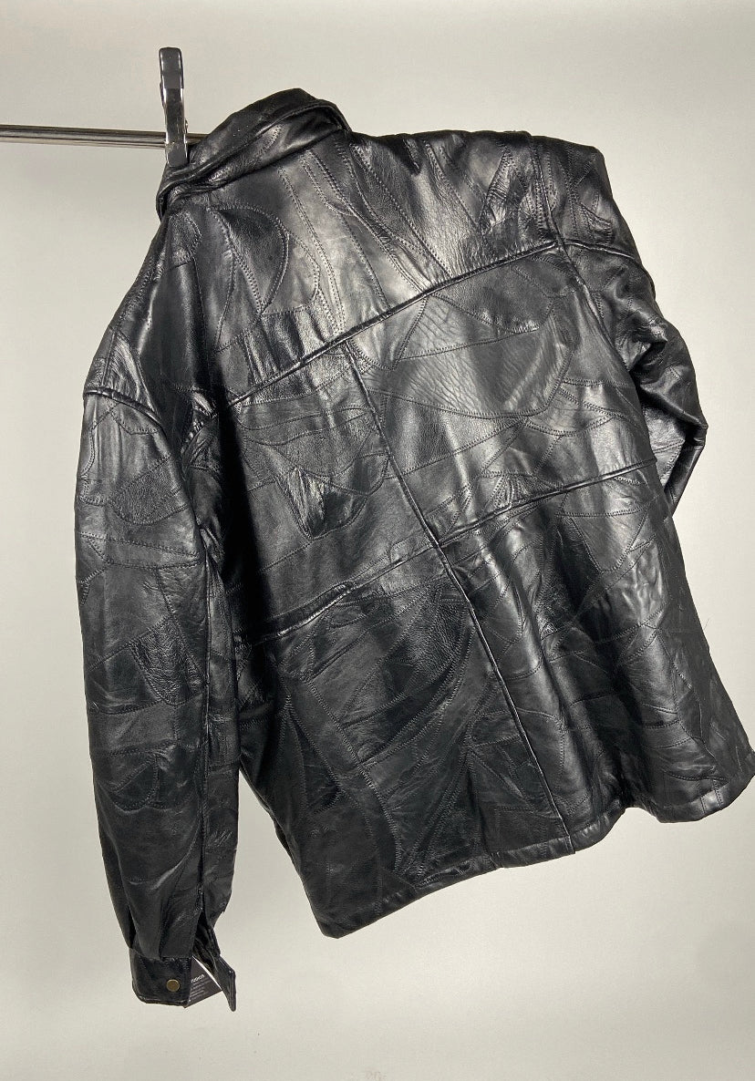 vintage patchwork leather jacket