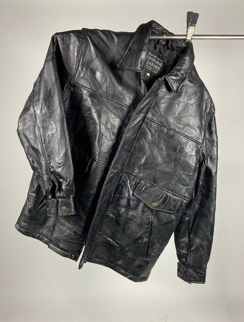 vintage patchwork leather jacket