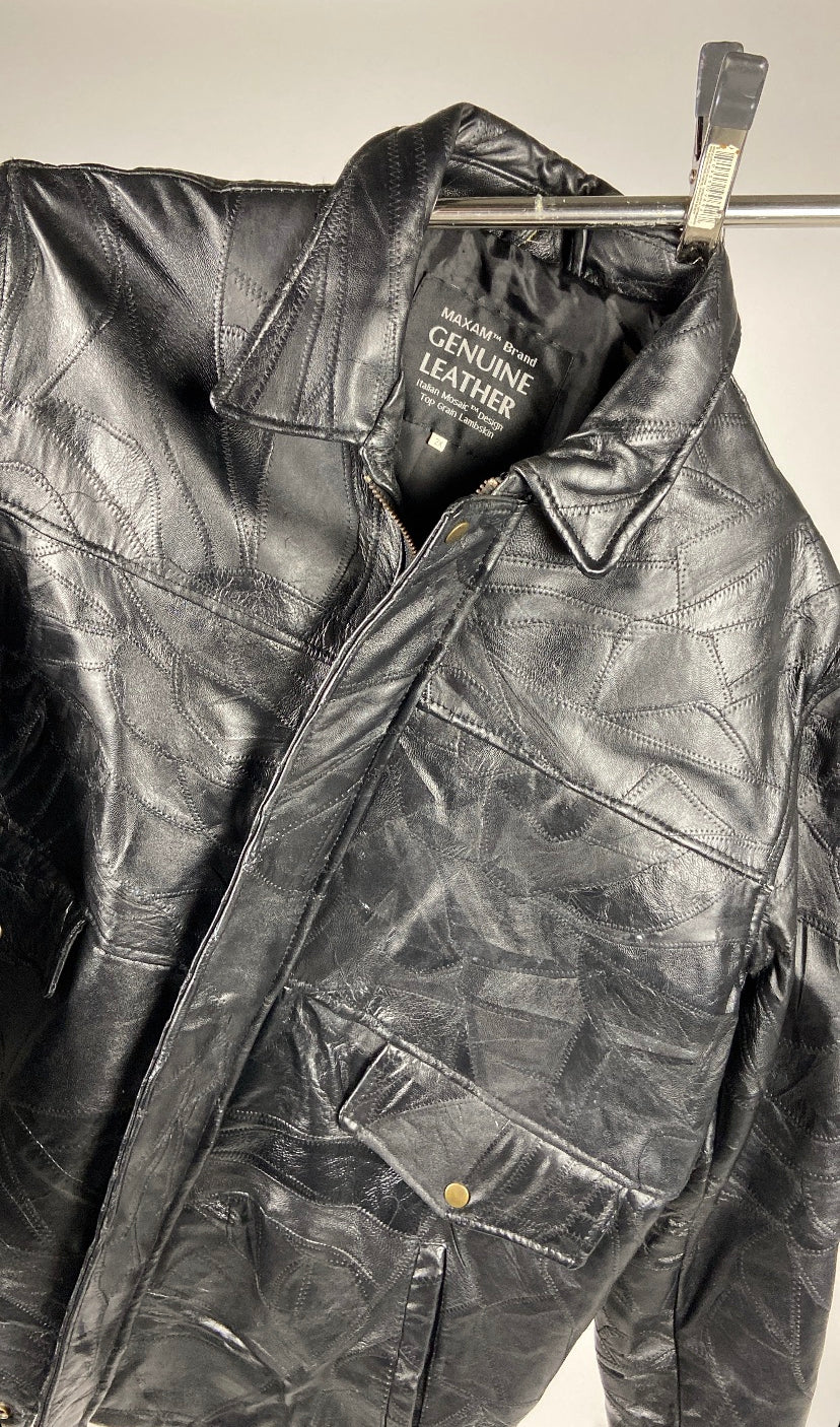 vintage patchwork leather jacket